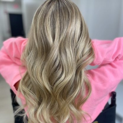 Blonde balayage, long hair