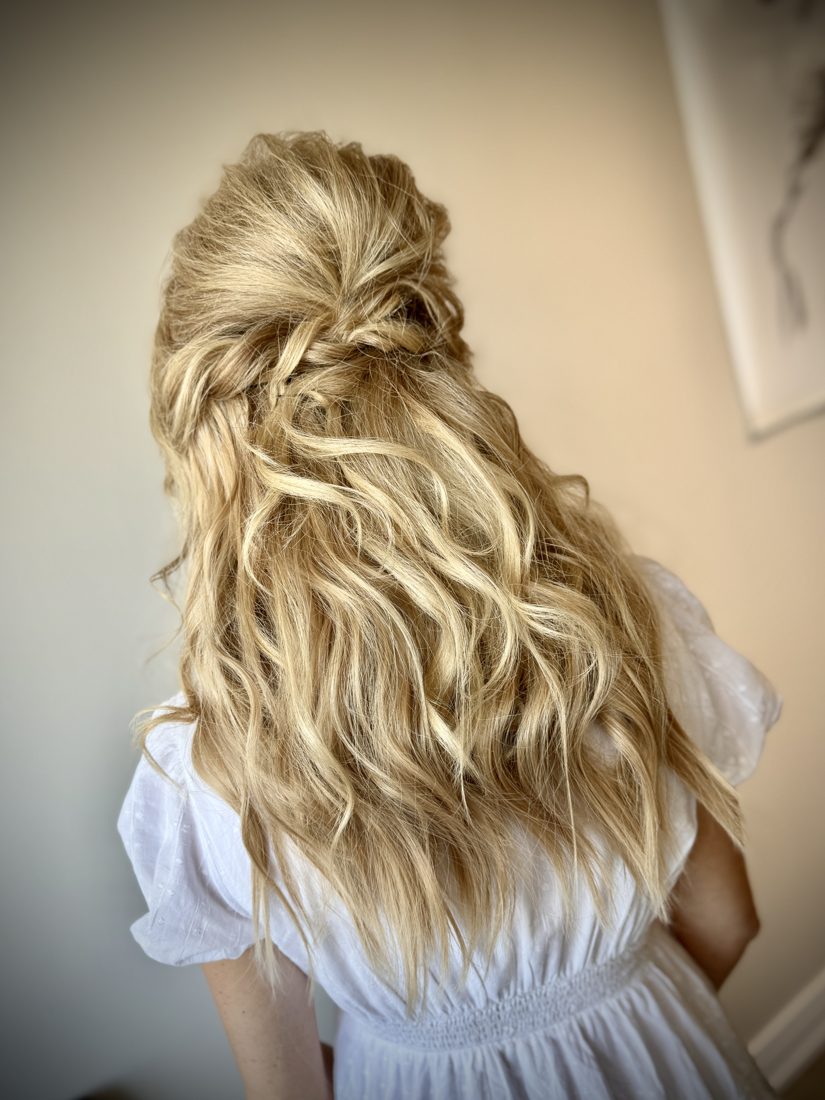 Bridal half-up style